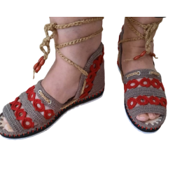 İki Renkli Halka Motifli Bayan Ayakkabı