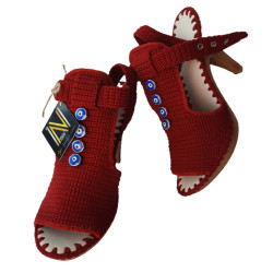 Kırmızı Yazlık Topuklu Kadın Ayakkabısı