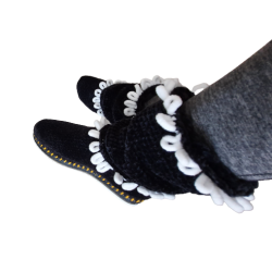 Siyah Renkli Polar Bayan Ev Ayakkabısı